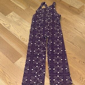 Girls' Purple Geometric Print Jumpsuit Romper